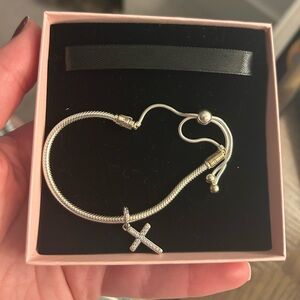 Pandora Silver Bracelet with Cross Charm